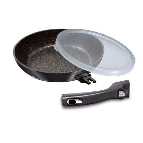 Berlinger Haus 28cm Marble Coating Detachable Handle Frypan - Carbon Pro