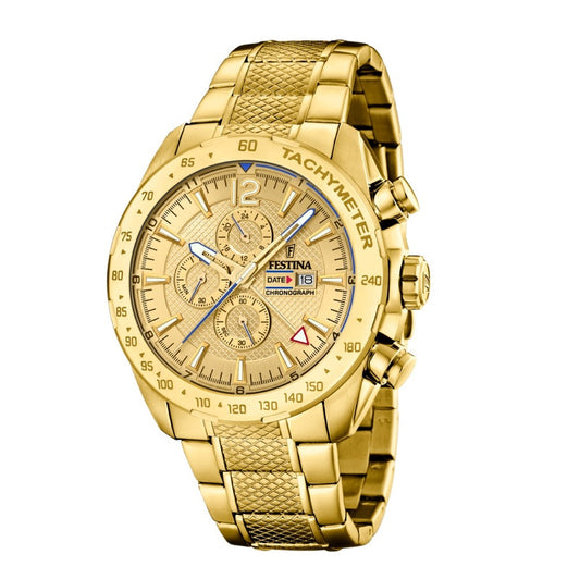 Festina Prestige Stainless Steel Analogue Men's Wrist Watch - Gold F20441/1