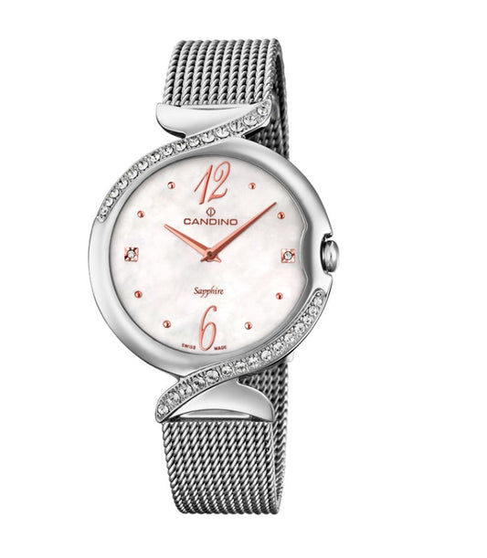 Candino Sapphire Swiss Made Ladies Stainless Steel Watch - Lady Elegance