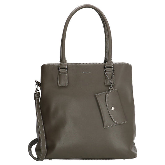 David Jones Paris Ladies PU Shoulder/Hand Bag - Dark Grey 5647-2