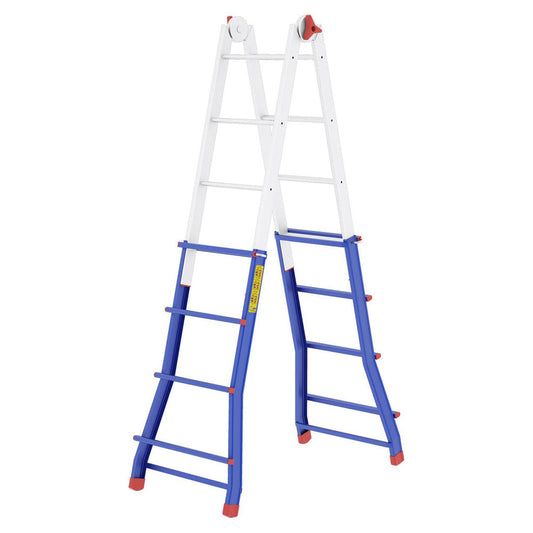 Colombo 4+4 Step Non-Slip Professioanal Telescopic Steel Ladder - Pratic Acc