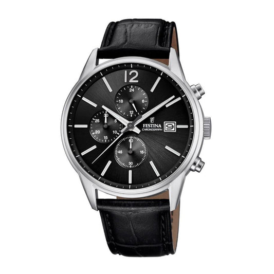 Festina Timeless Chronograph Analogue Men's Wrist Watch - Black F20284/4