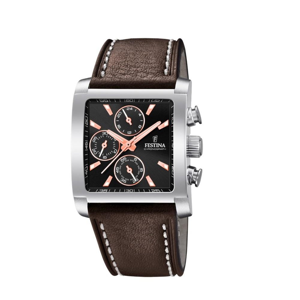 Festina Timeless Chronograph Analogue Men's Wrist Watch - Brown F20424/4