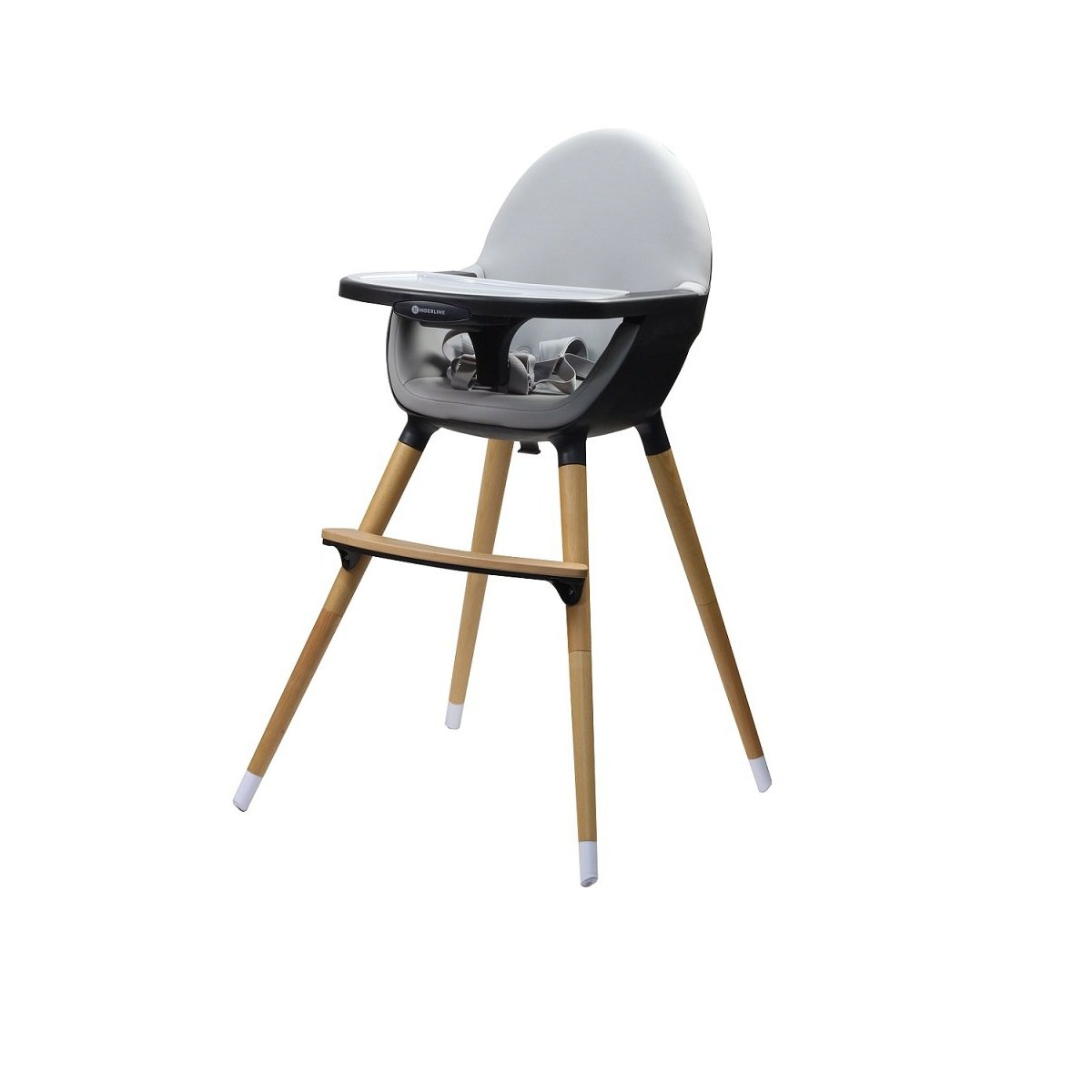 Kinder Line Beechwood Baby and Toddler High Feeding Chair - Dark Grey