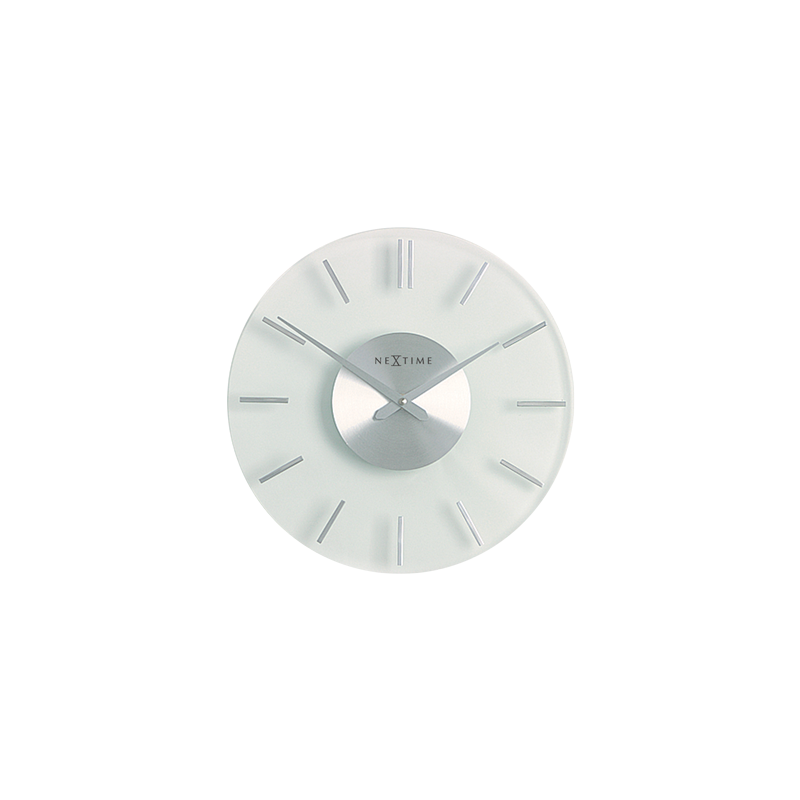 NeXtime 26 cm Stripe Aluminum & Glass Round Wall Clock - Transparent