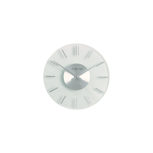NeXtime 26 cm Stripe Aluminum & Glass Round Wall Clock - Transparent
